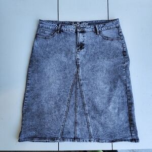 Inherit Clarie Skirt Womens 15/16 Denim Modest Pencil Midi Stretch Gray Black